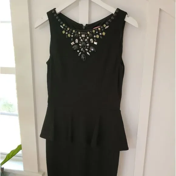 Eliza J Embellished Peplum Holiday Dress - Picture 5 of 10